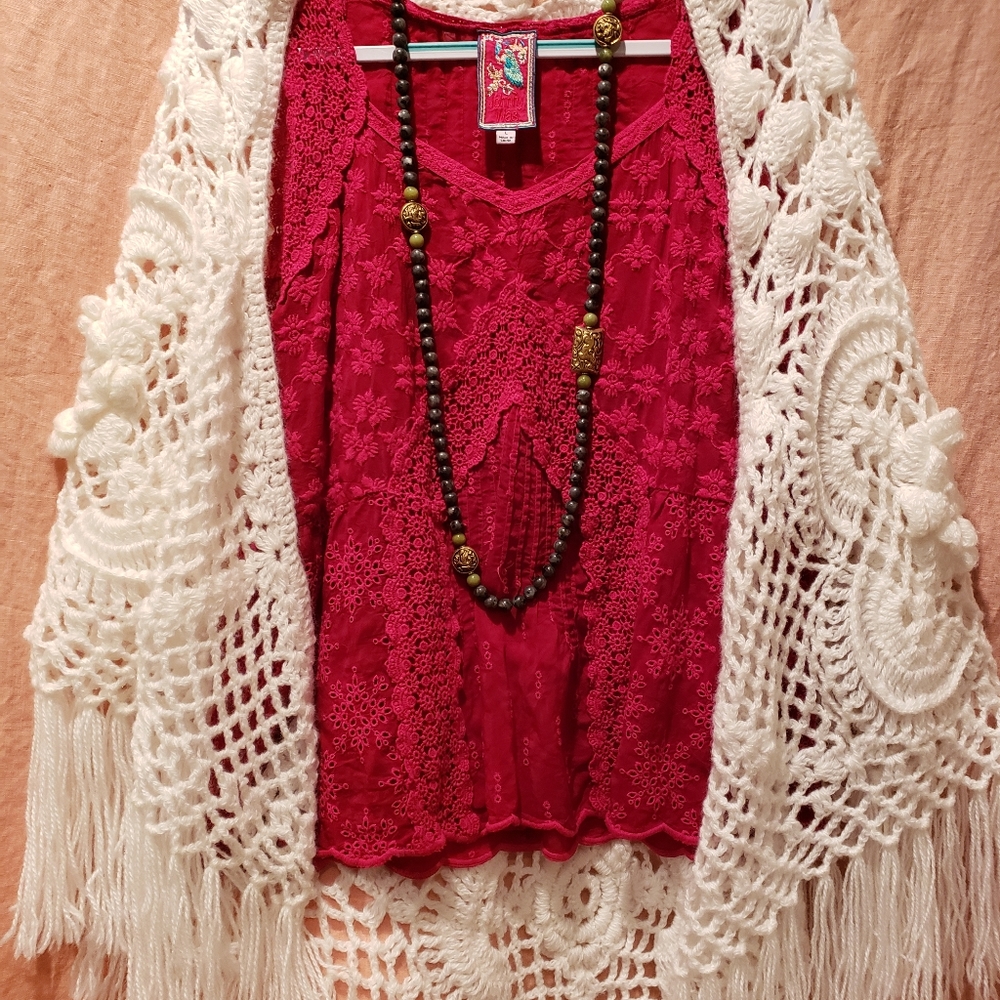 Johnny Was Embroidered Swing Top 2019 L